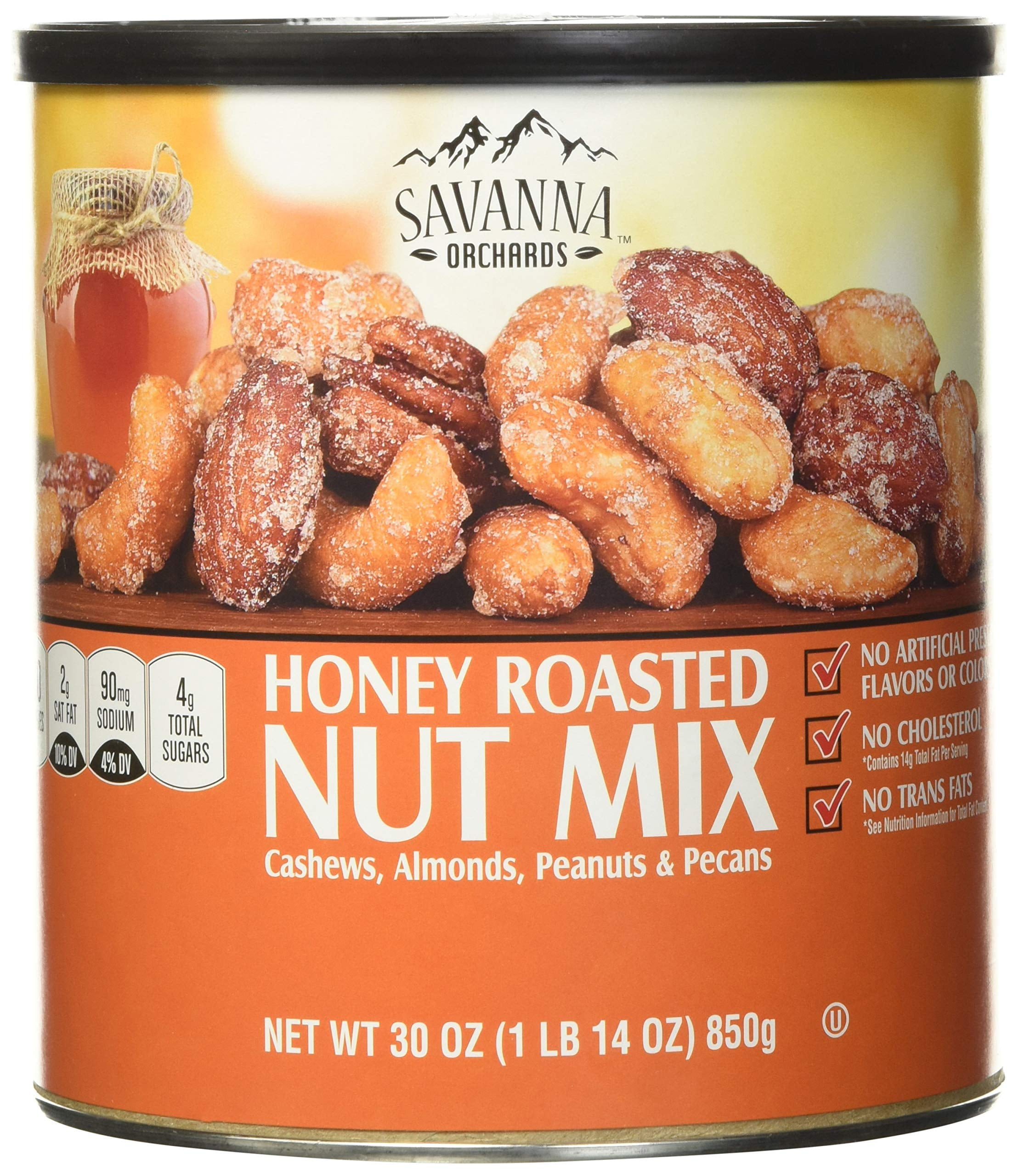 Savanna Orchards Gourmet Honey Roasted Nut Mix, Cashews, Almonds