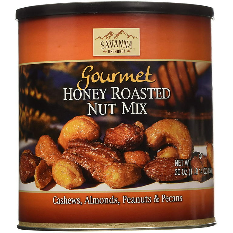 Savanna Orchards Honey Roasted Nut Mix Cashew, Almond, Peanut & Pistach (4  Cans)