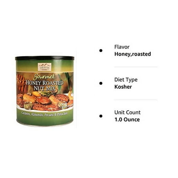 Savanna Orchards Gourmet Honey Roasted Nut Mix with Pistachios honey roasted, honey,roasted 1 Ounce