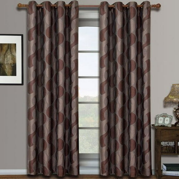 Savanna Pair (Set of 2) Jacquard Grommet Window Curtain Panels