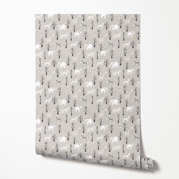 Savanna Safari - Neutral Nursery Peel and Stick Wallpaper - Sample