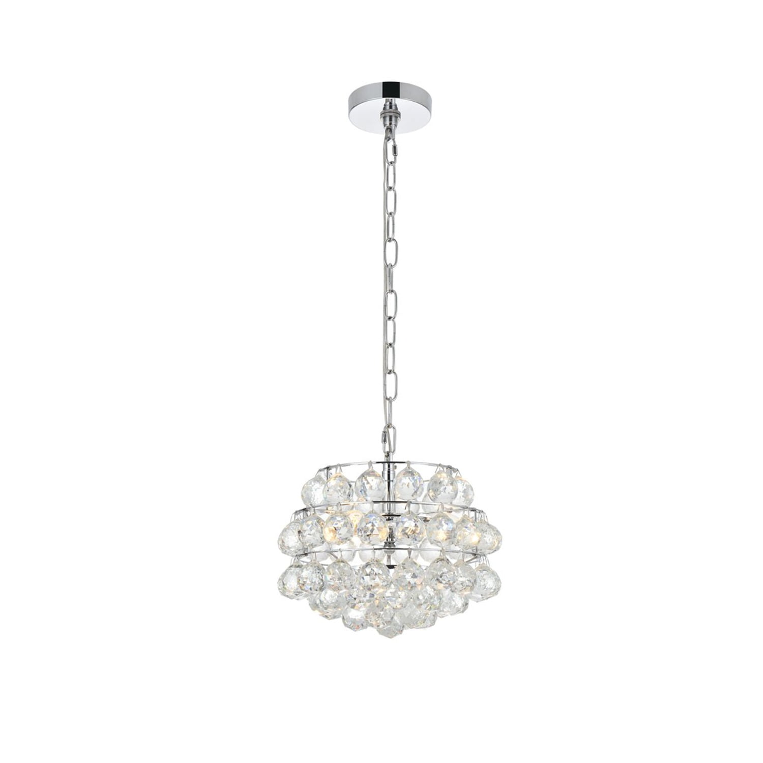 Savannah Chrome 12" Pendant Light with Crystal Accents
