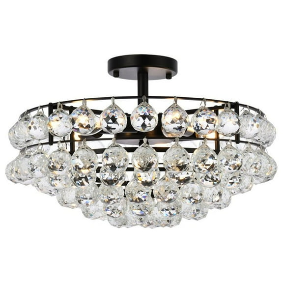 Savannah 18 inch flush mount in black