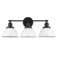 thumbnail image 1 of Savannah 3-Light Vanity Light, Matte Black Finish, White Metal Shades, Dimmable, Bathroom Wall Fixture – Design House, WM158830, 1 of 12