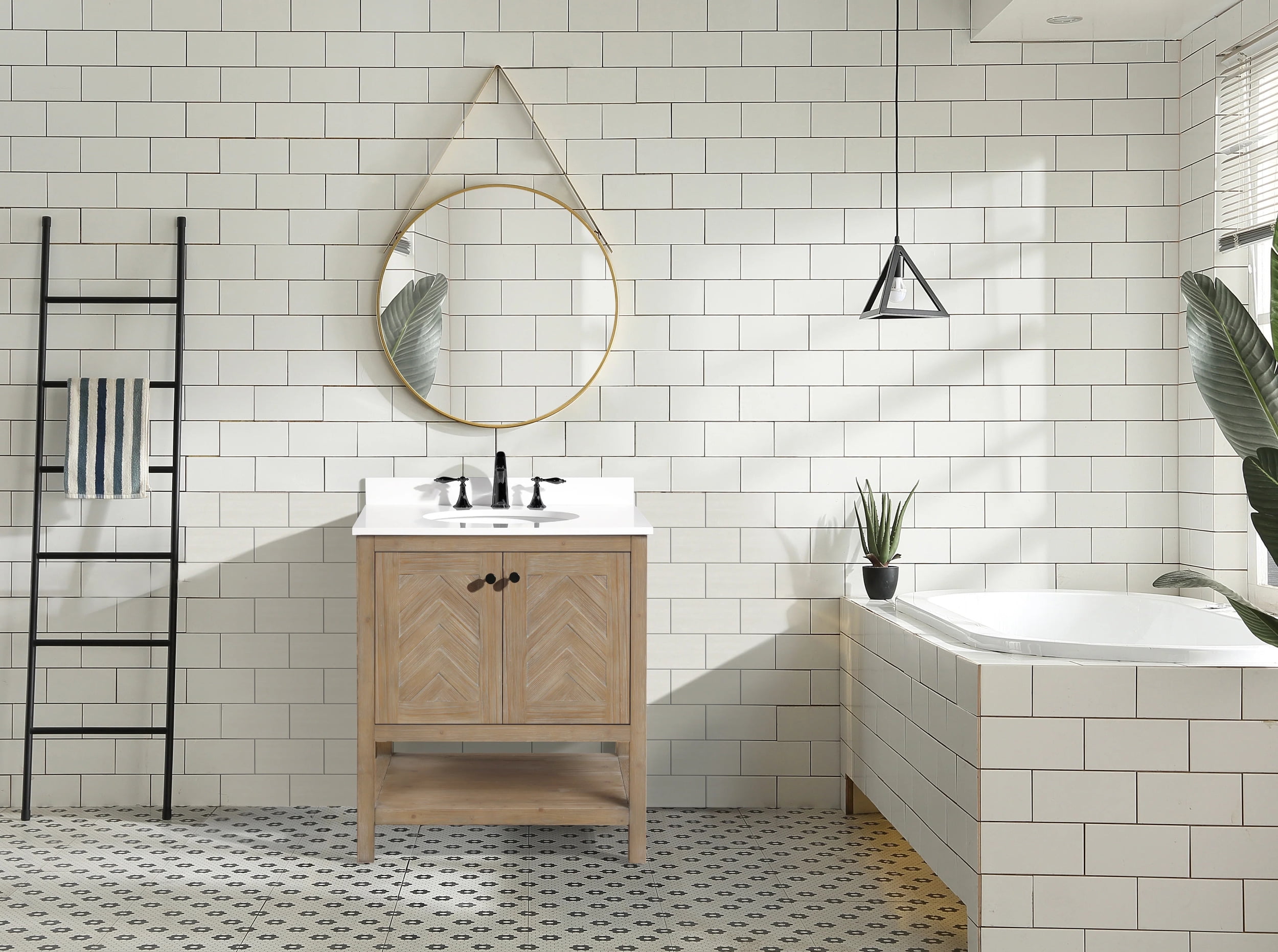 Savannah 30'' Weathered Fir Single Bathroom Vanity with Quartz Top