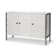 thumbnail image 1 of Savannah 47L x 16W White Wood And Iron 3 Door Accent Cabinet (Set of 2), 1 of 7