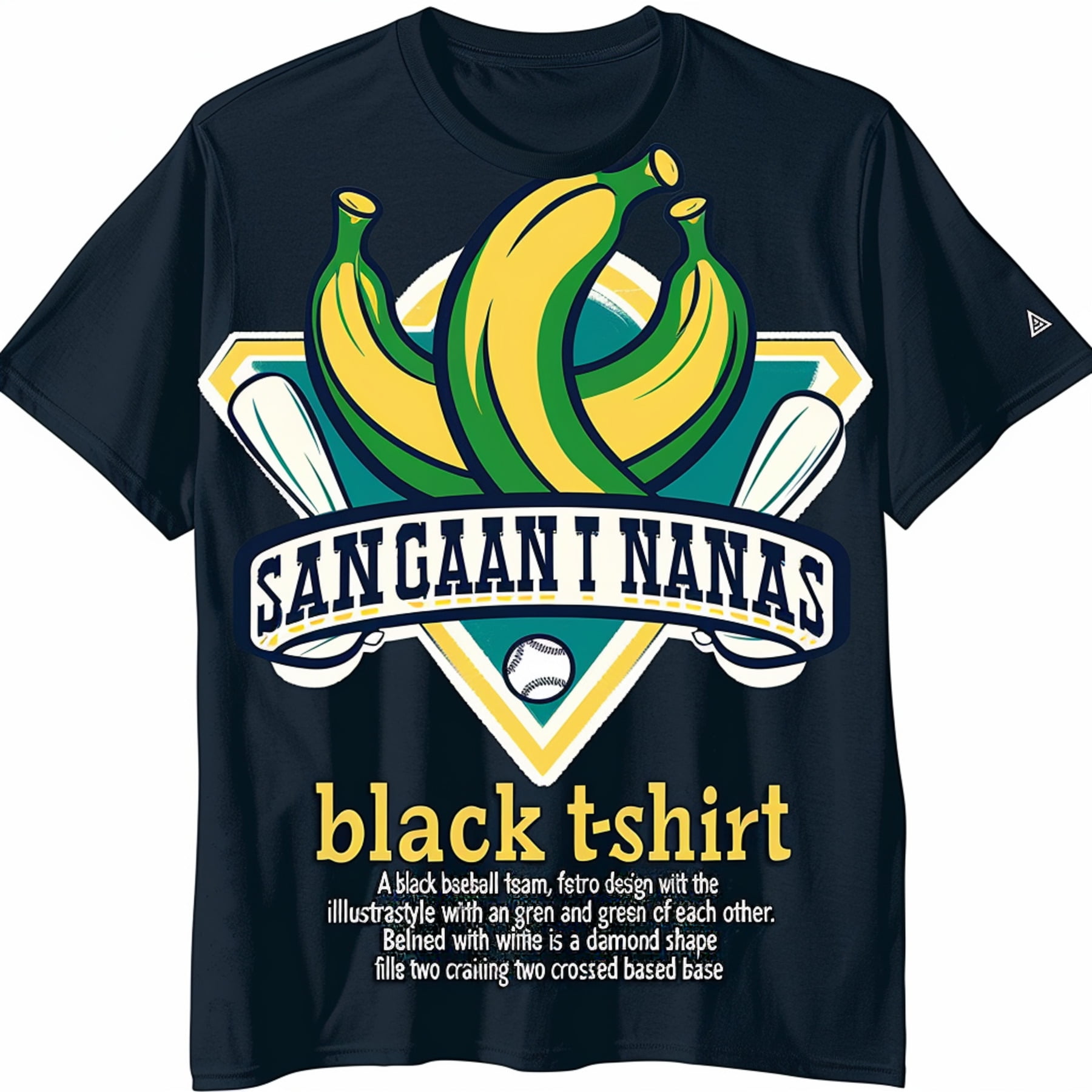 Savannah Bananas Retro Style Baseball Team Logo Black TShirt Vintage