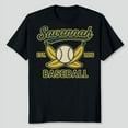 thumbnail image 1 of Savannah Baseball Retro Style Men's And Women's Graphic Tee 100% Cotton by TBun, Full Sizes S-5XL, 1 of 5