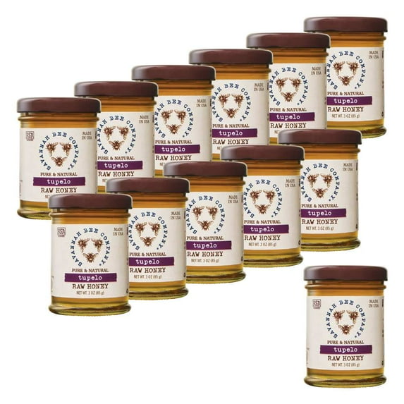 Savannah Bee Mini Tupelo Honey, 3 oz, 12 Pack