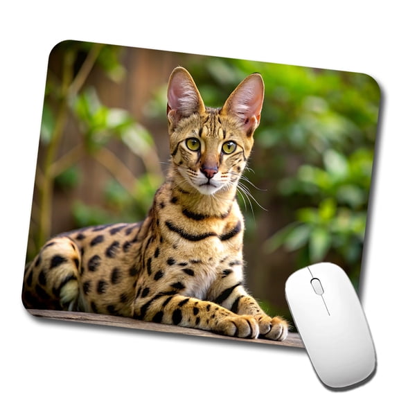 Savannah Cat Photo Mouse Pad Low Profile Gaming Mat