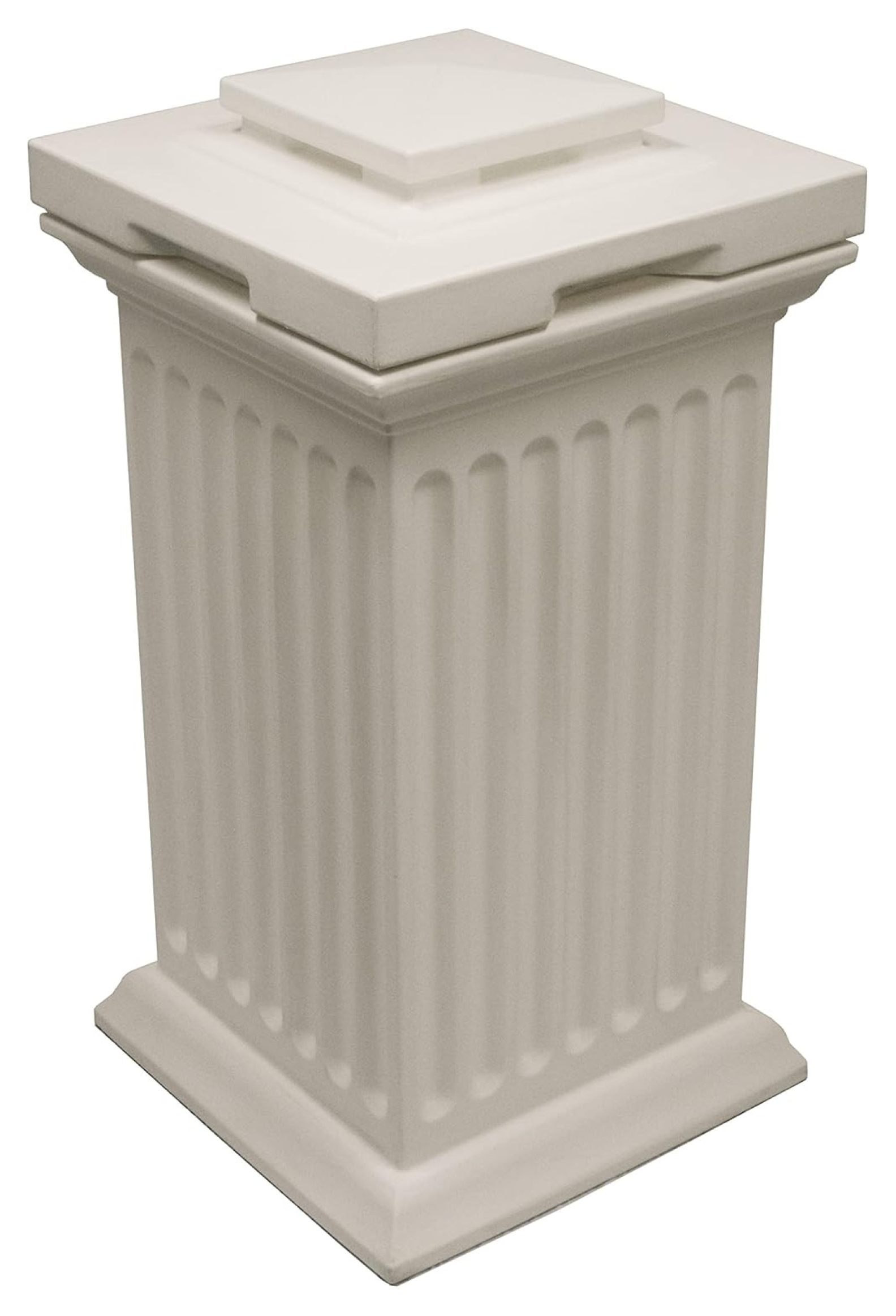 . Savannah Column Plastic Storage and Waste Bin, 30 gal White