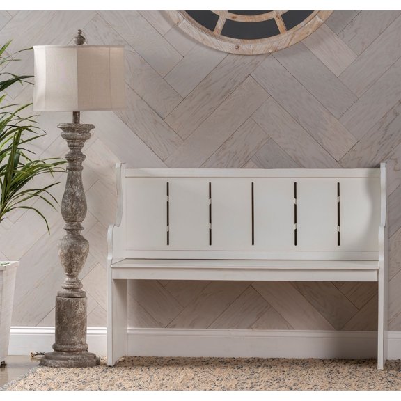 Savannah Fir Wood Church Bench, White