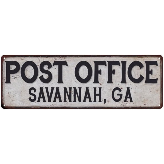 Savannah, Ga Post Office Metal Sign Vintage 6x18 106180011170