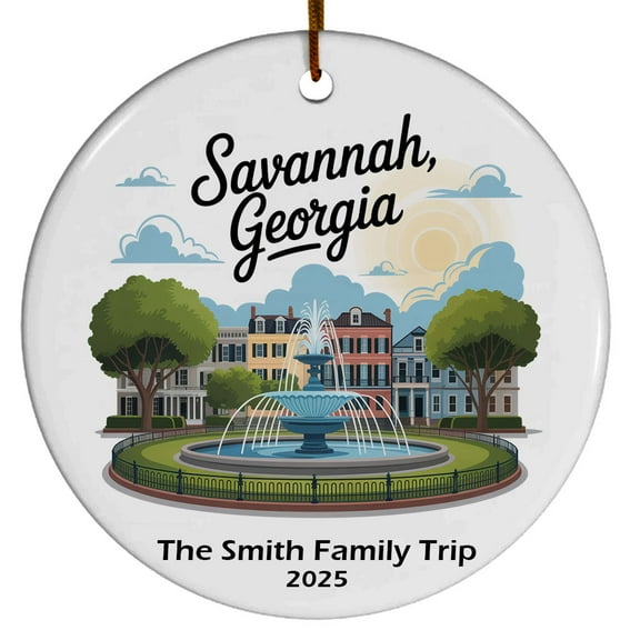 Savannah Georgia Christmas Ornament, Collection of City Travel Souvenirs for Family and Friends, Christmas Tree Ornament City Travel, Trips of The Year, Christmas Ornament 2025