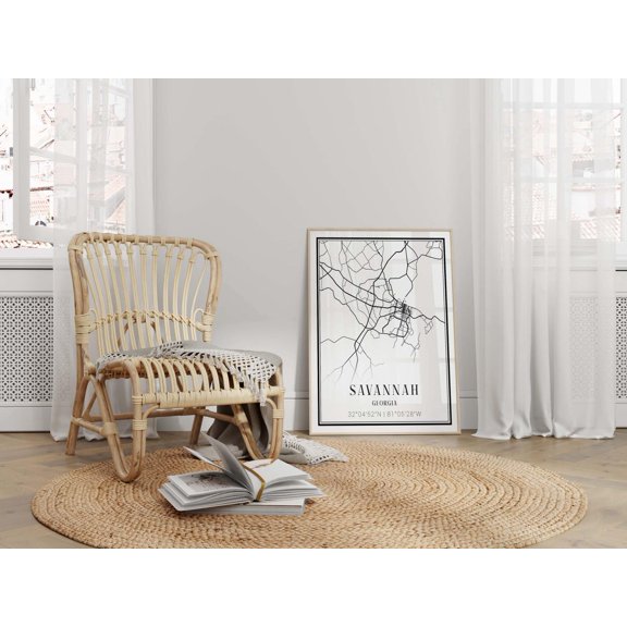Savannah Georgia City Map Wall Art Print, Travel Home Decor