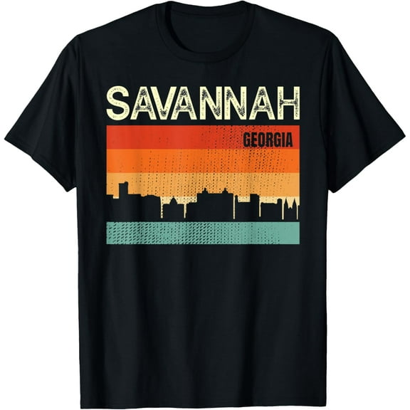 Savannah Georgia Town Skyline T-Shirt