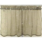 Savannah Linen Look Embroidered 24" Tier-Taupe