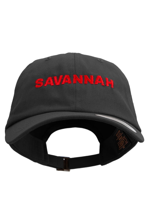 Savannah Logo Embroidered Dad Style Unstructured Low Profile 6 panel Cotton Cap - Black OSFM