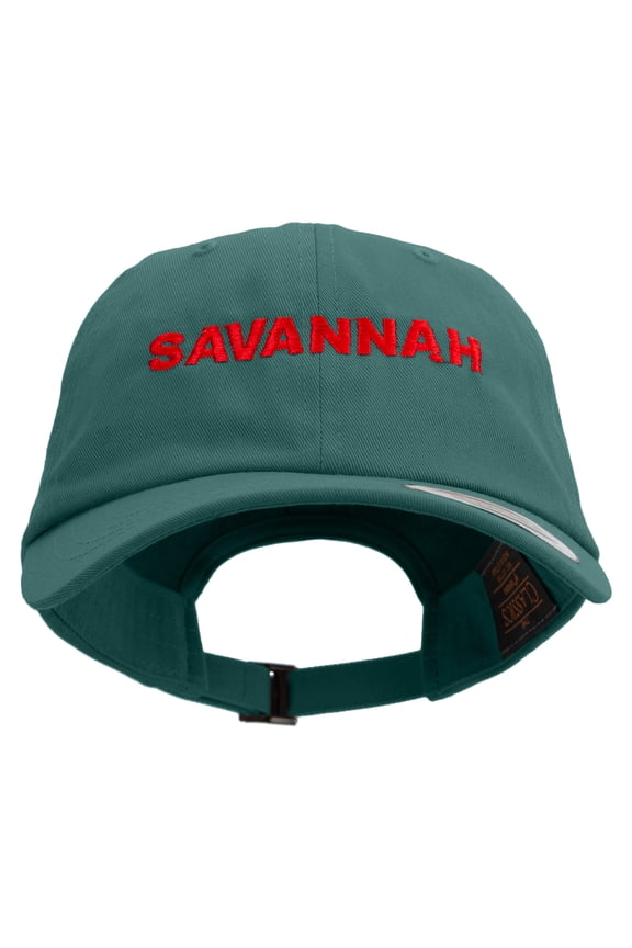 Savannah Logo Embroidered Dad Style Unstructured Low Profile 6 panel Cotton Cap - Spruce OSFM