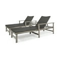 thumbnail image 1 of Savannah Outdoor Acacia Wood and Wicker Chaise Lounges, Set of 2, Light Gray and Mixed Black, 1 of 5