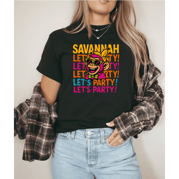 Savannah Party Animals Family Matching Baseball Graphic Unisex T-Shirt V80526, up to Size 5XL