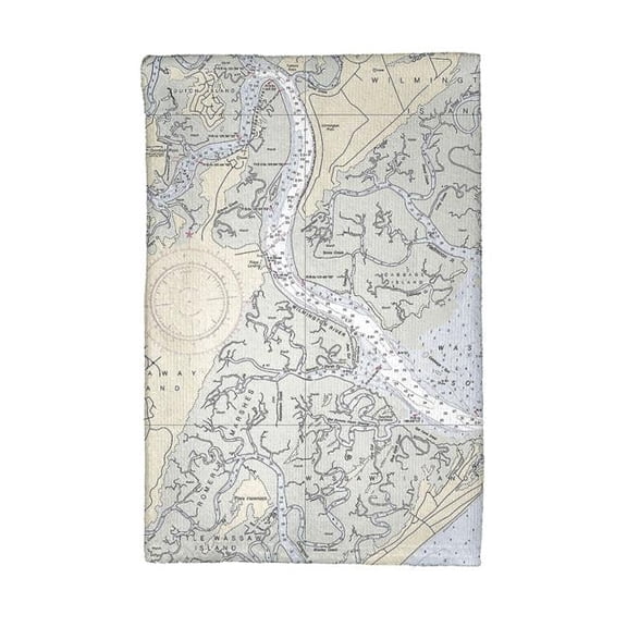 Savannah River & Wassaw Sound, GA Nautical Map Kitchen Towel
