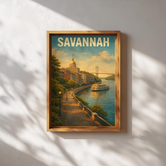 Savannah Savannah Wall Art Georgia Travel Print Vintage Savannah Savannah City, Unframed Paper Print