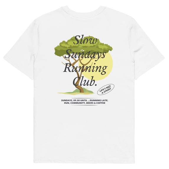 Savannah Slow Sundays Running Club Organic Cotton T-Shirt White - XL