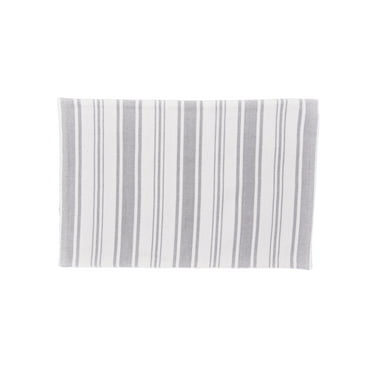 Savannah Stripe Gray Placemat Set Of 6