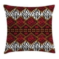 thumbnail image 1 of Savannah Throw Pillow Cushion Cover, Animal Skin Stripes as Diamond Shapes Pattern Wild Life Concept Native Art, Decorative Square Accent Pillow Case, 18" X 18", Red Brown, by Ambesonne, 1 of 1