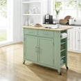 thumbnail image 1 of Savannah Wood Top Drop Leaf Kitchen Island Cart, Mint, 1 of 1