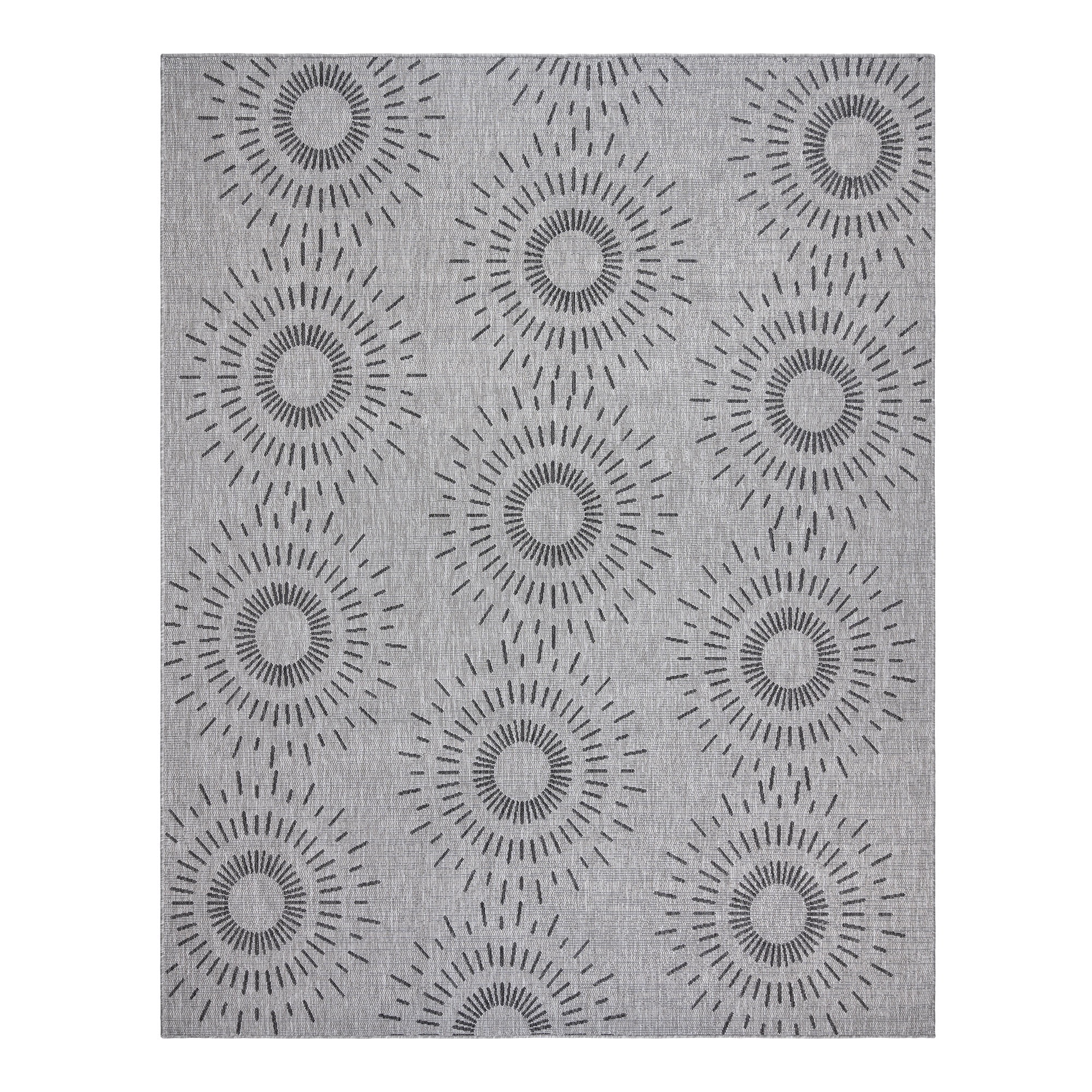 Savara Ziba Indoor/ Outdoor Polypropylene Gray Flat Weave Area Rug, 9x13