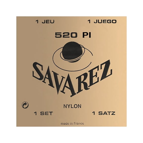 Savarez 520P1 Plastic Wound Trebles Traditional Basses High Tension Nylon Guitar String Set