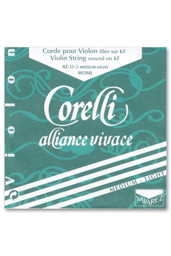 Corelli Alliance Vivace, Violin D String, (Synthetic/Silver-Aluminum), 4/4, Light