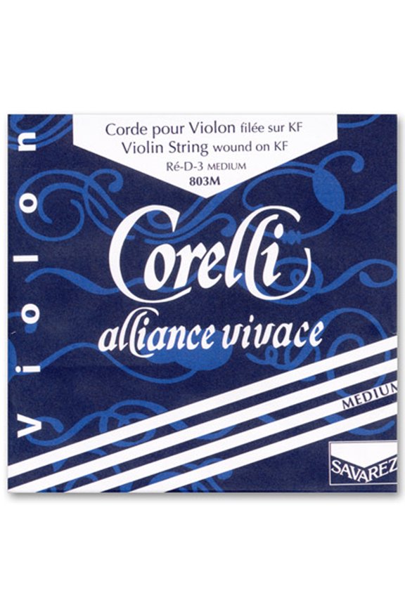 Corelli Alliance Vivace, Violin D String, (Synthetic/Silver-Aluminum), 4/4, Medium