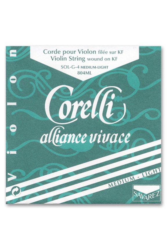 Corelli Alliance Vivace, Violin G String, (Synthetic/Silver), 4/4, Light