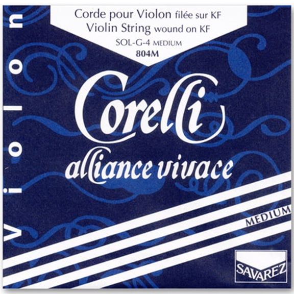 Savarez Corelli Alliance Vivace, Violin G String, (Synthetic/Silver), 4/4, Medium