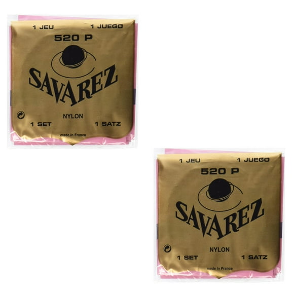Savarez Guitar Strings 2-Pack Nylon 520P High Tension Wound 2nd 3rd Red Card