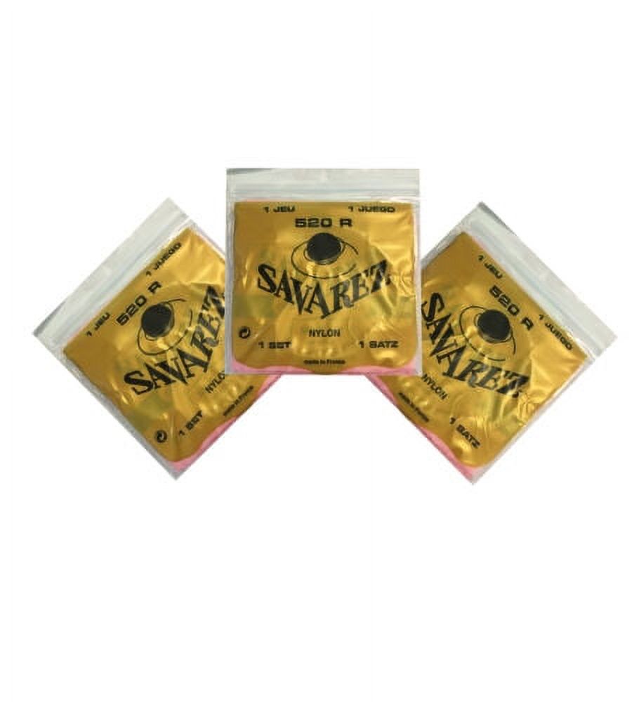 Savarez Guitar Strings 3-Packs Normal Tension Nylon 520R Red Card