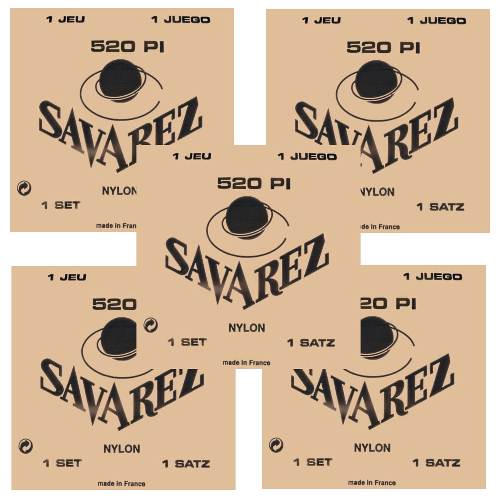 Savarez Guitar Strings 5-Packs Nylon 520P1 Red Card
