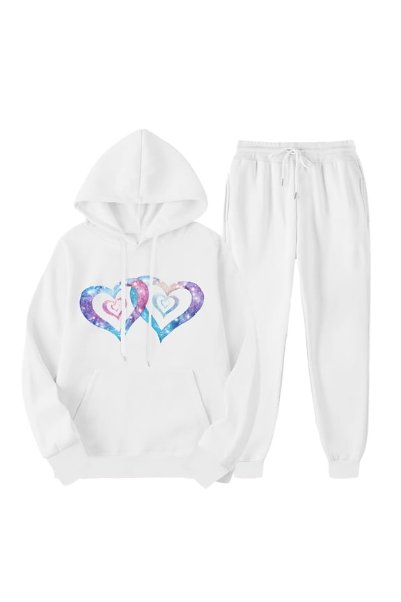 Save up to 50% Outfits Men's And Women's Sports Tracksuits Long Sleeve Pullover Hoodies Sweatshirt Loose Coat And Sweatpants Fall Winter Suit Active Joggers Outfits