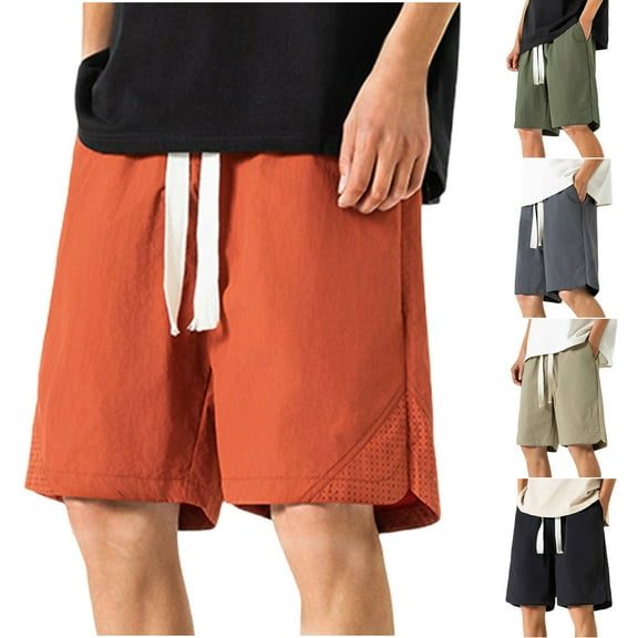Save 65% Instantly!Suumer Plus Size Oversized Mens Cargo Shorts Solid Color Casual Elastic Waist Drawstring Pocket