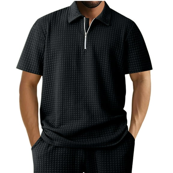 Save 65% Instantly!Suumer Plus Size Shirts for Mens Fshion Casual Solid Color Short Sleeved Lapel Button