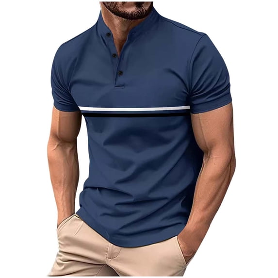 Save 65% Instantly!Suumer Plus Size Shirts for Mens Fshion Solid Color Casual Button Round Neck Short Sleeve