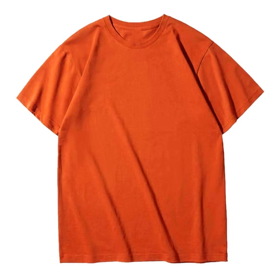 Gift for Father's Day Summer Fashion Plus Size Mens Shirts Trendy Clothes 2025 Solid Color Casual Ventilate Round Neck Exercise Short Sleeve Up to 65% off!