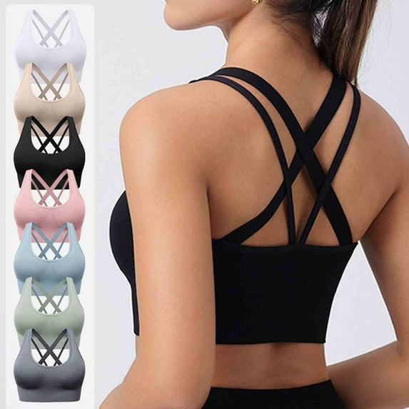 Summer Plus Size Sports Bras for Women Solid Color Back Fitness Clothes Running Drying Yoga