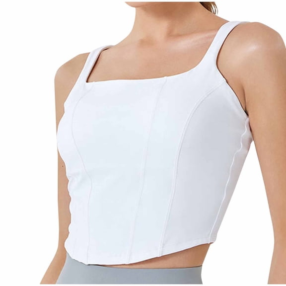 Summer Plus Size Sports Bras for Women Solid Color High Elasticity U Collar Removable Chest Cushion Without Steel Rim