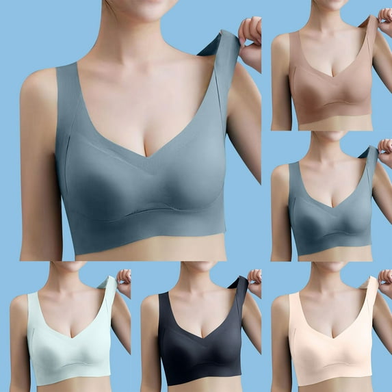 Save 65% Instantly!Suumer Plus Size Sports Bras for Women Solid Color No Front Button No-Slip