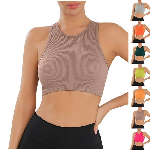 Save 65% Instantly!Suumer Plus Size Sports Bras for Women Solid Color Yoga Running Fitness Self-cultivation Clothes