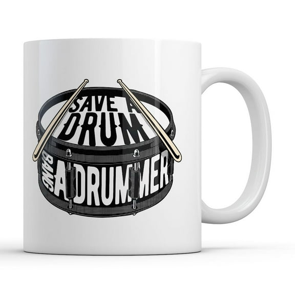 Save A Drum Bang A Drummer Mug Funny Sarcastic Music Graphic Novelty Coffee Cup